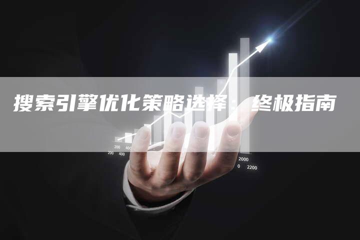 搜索引擎优化策略选择:终极指南-想发外链网