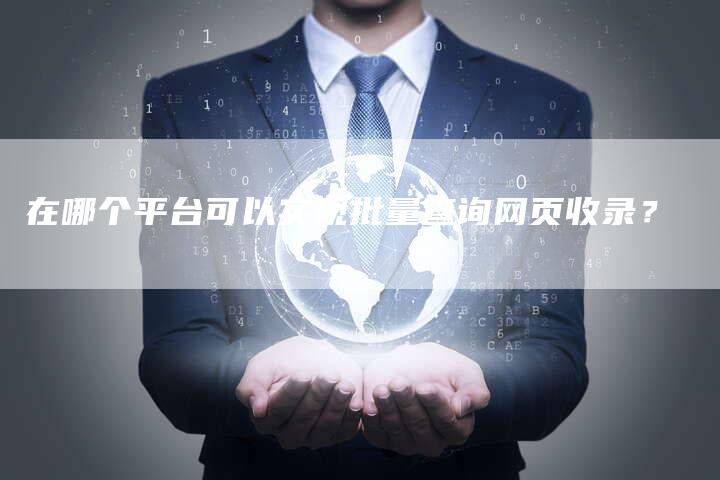 在哪个平台可以实现批量查询网页收录?-想发外链网