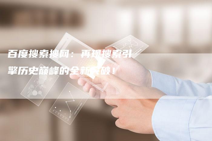 百度搜索搜网:再现搜索引擎历史巅峰的全新突破!-想发外链网