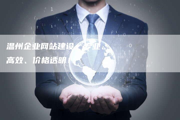 温州企业网站建设:专业、高效、价格透明!-想发外链网